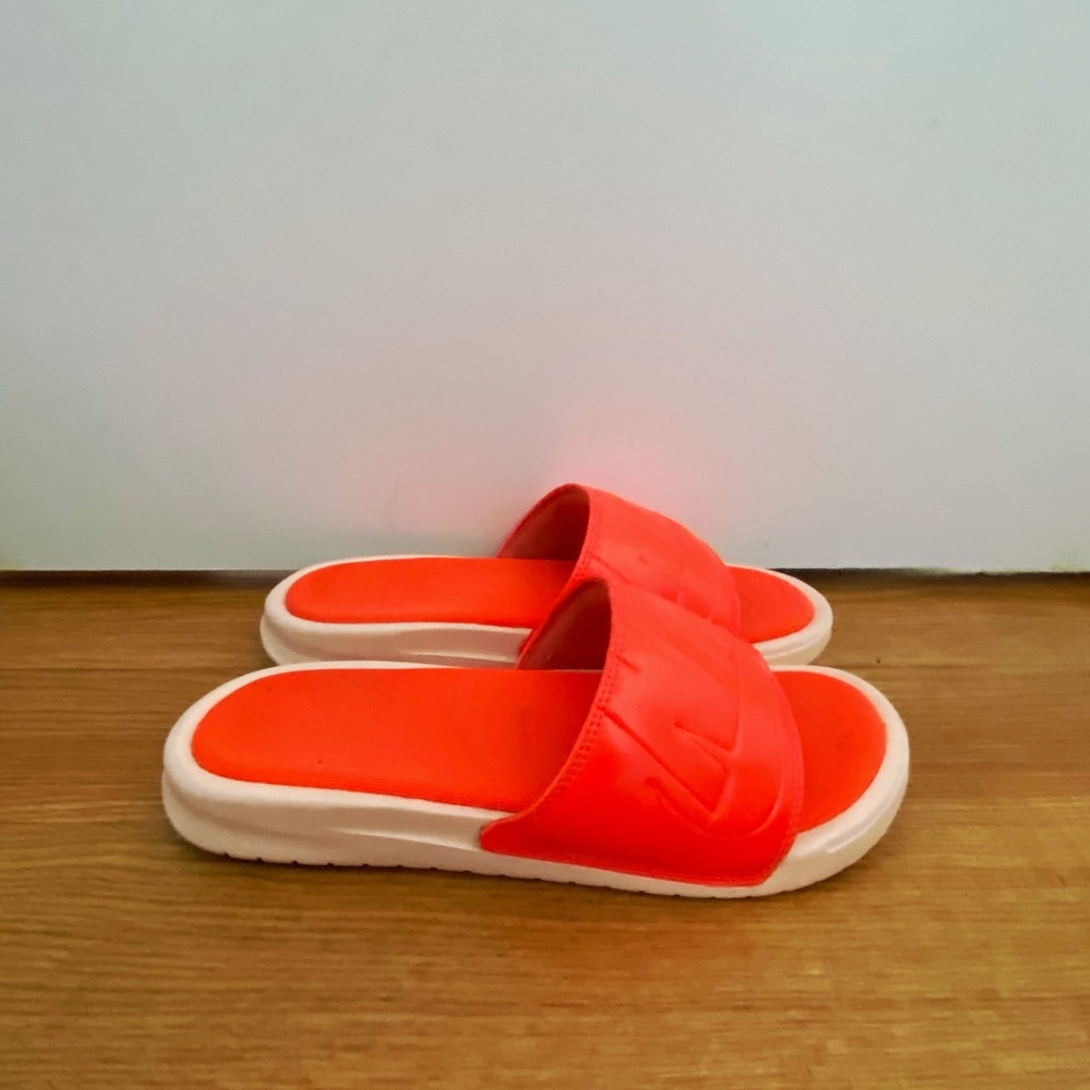 NIKE | Neon Coral and Blush Slides